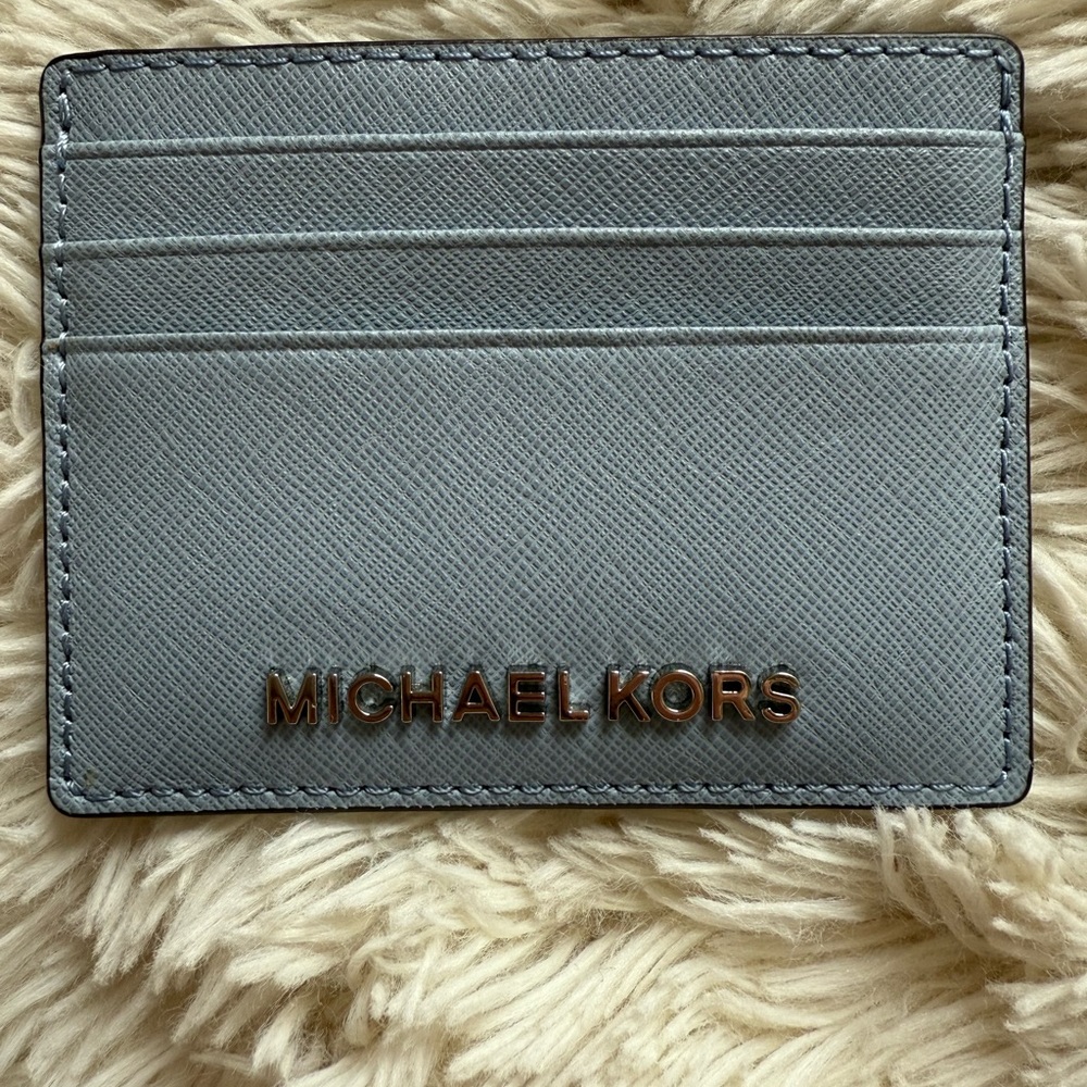 Michael Kors Blue Gray Key Card Holder